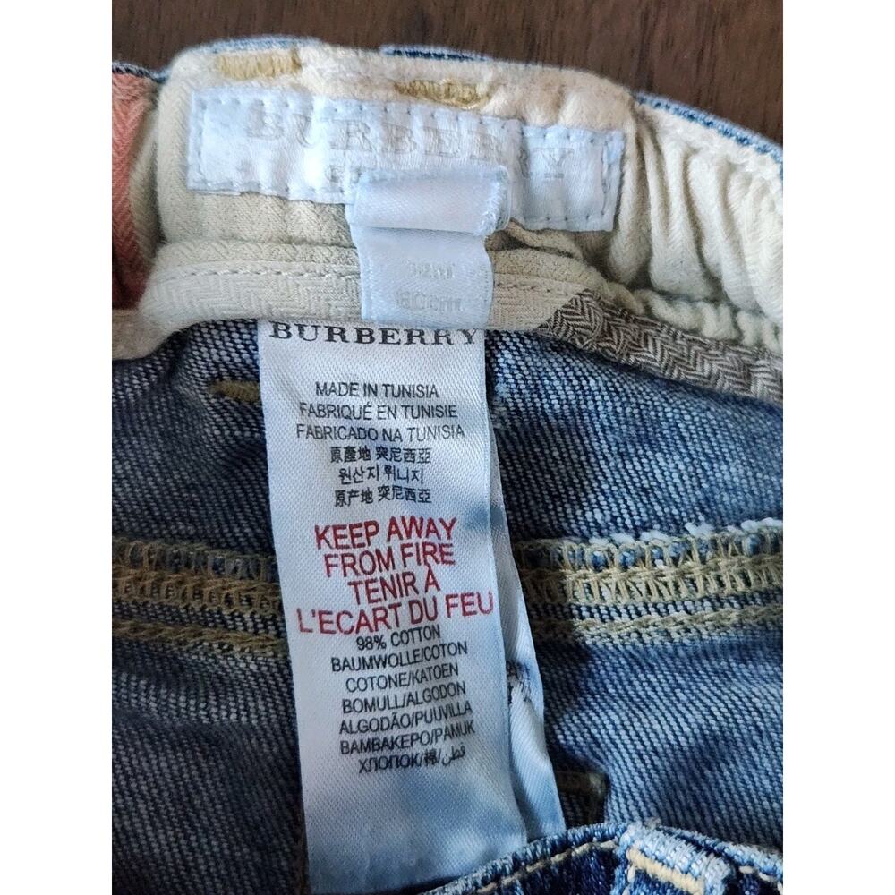 Burberry Baby Boy Jeans Size 12M Novacheck Cuff Straight Leg zip Elastic waist - Picture 4 of 7